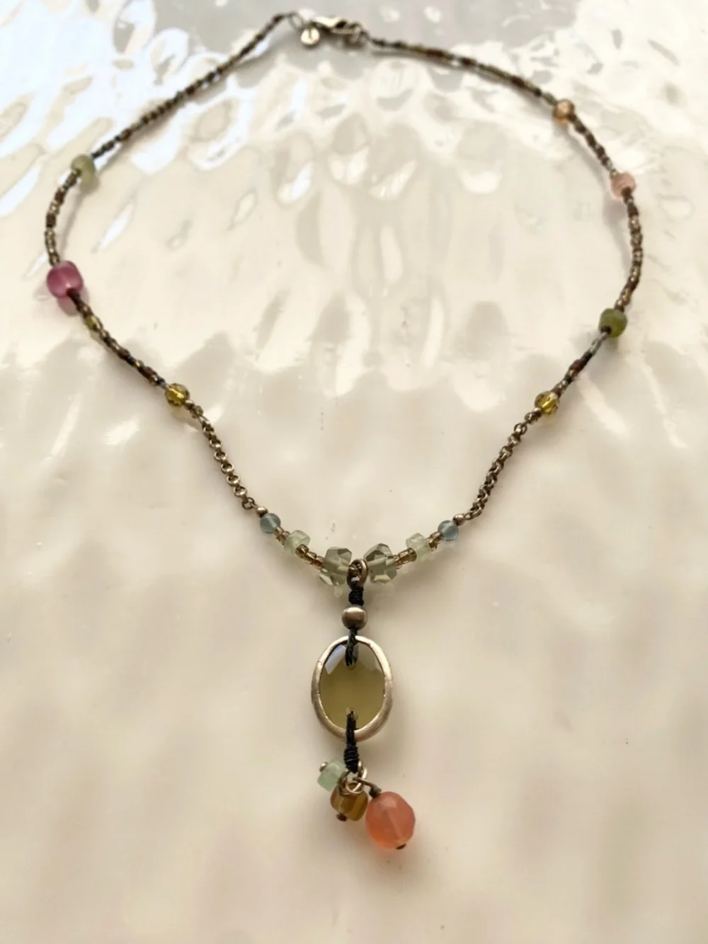 Silpada Delicate Multicolor Bead Pendant Necklace N2008  17” inches - Picture 4 of 8